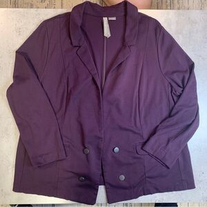 Penningtons Jersey Knit Open Front Blazer, Size  2X